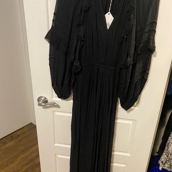 ISABEL MARANT ÉTOILE
Embroidered Trim Peasant Dress In Black - Picture 5 of 7